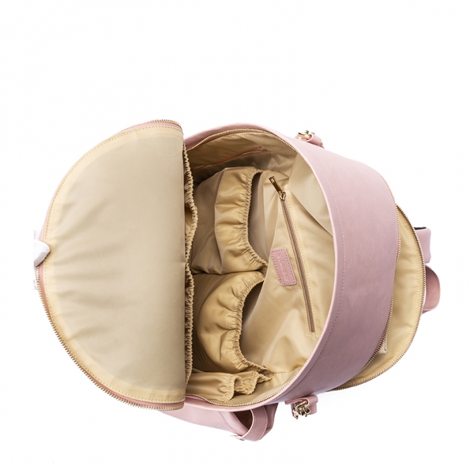 粉色新款妈咪包多功能防水PU真皮定制婴儿妈咪包大容量母婴背包 